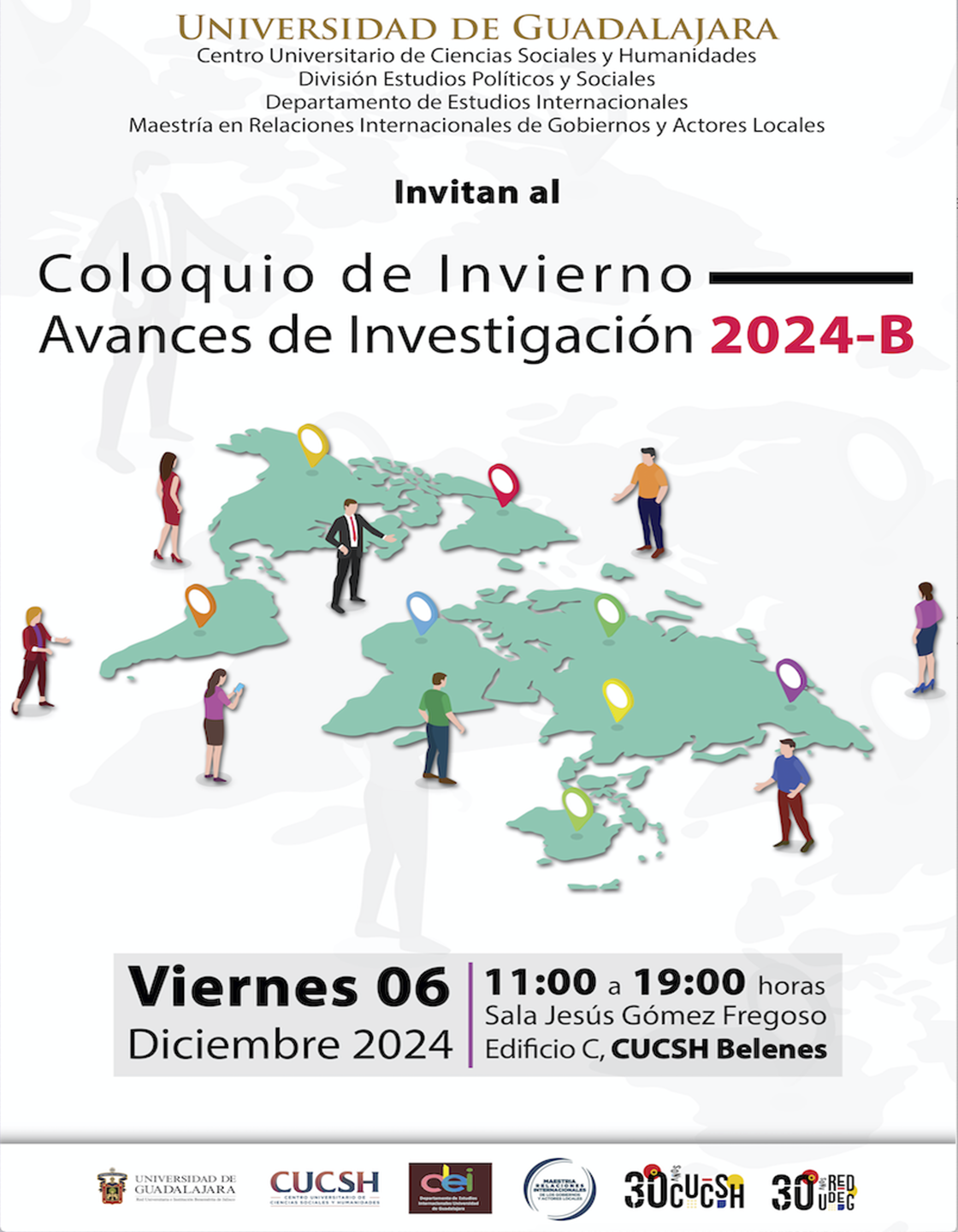 Cartel del coloquio de Invierno. Avances de investigación 2024-B