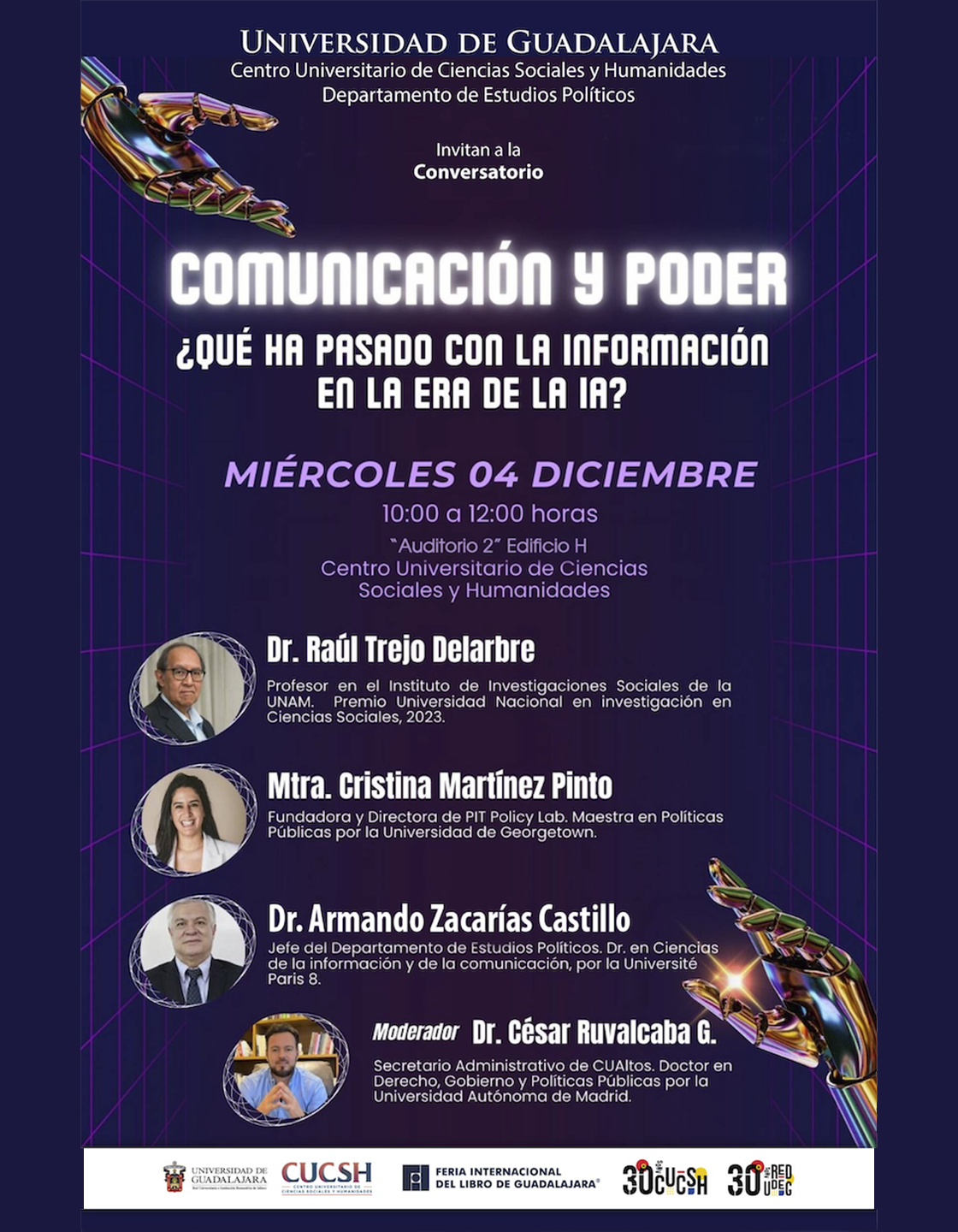 Cartel del Conversatorio: Comunicación y poder