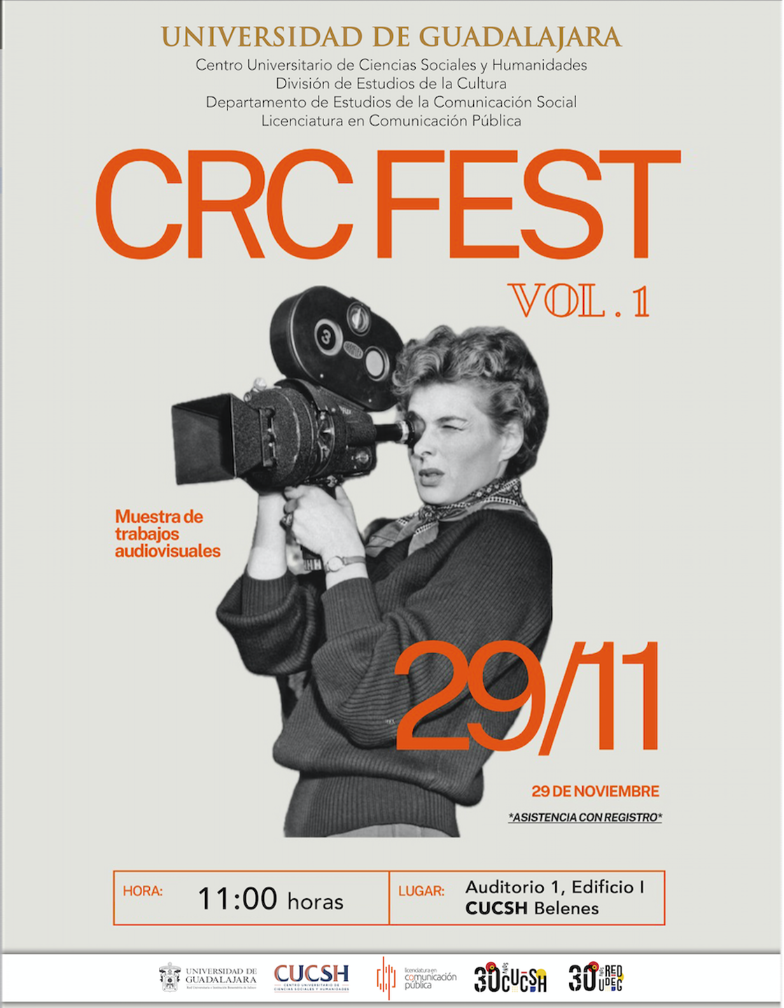 Cartel del CRC Fest Volumen I: muestra de trabajos audiovisuales