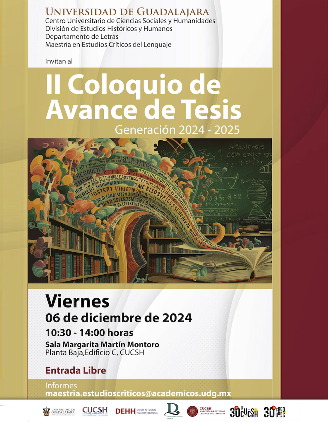 Cartel del II Coloquio de Avance de Tesis, generación 2024-2025