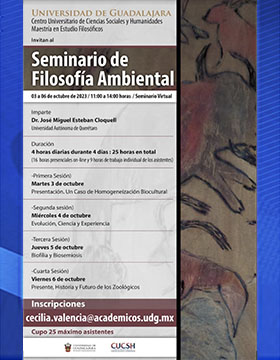 Cartel del Seminario de Filosofía Ambiental