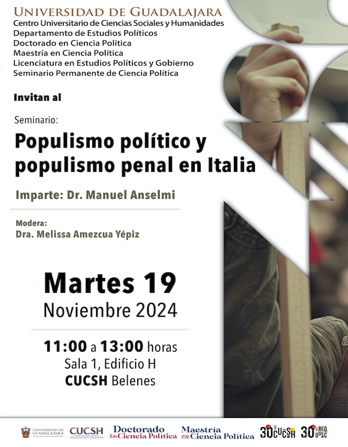 Cartel del Seminario: Populismo político y populismo penal en Italia