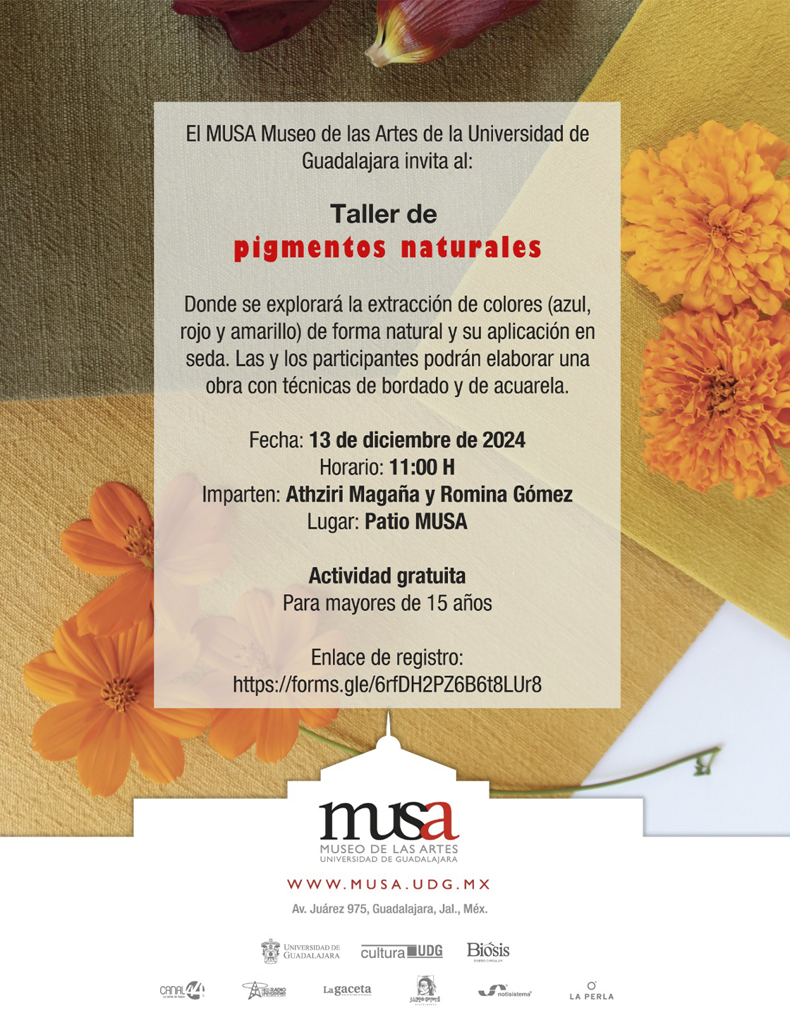 Cartel del Taller de pigmentos naturales