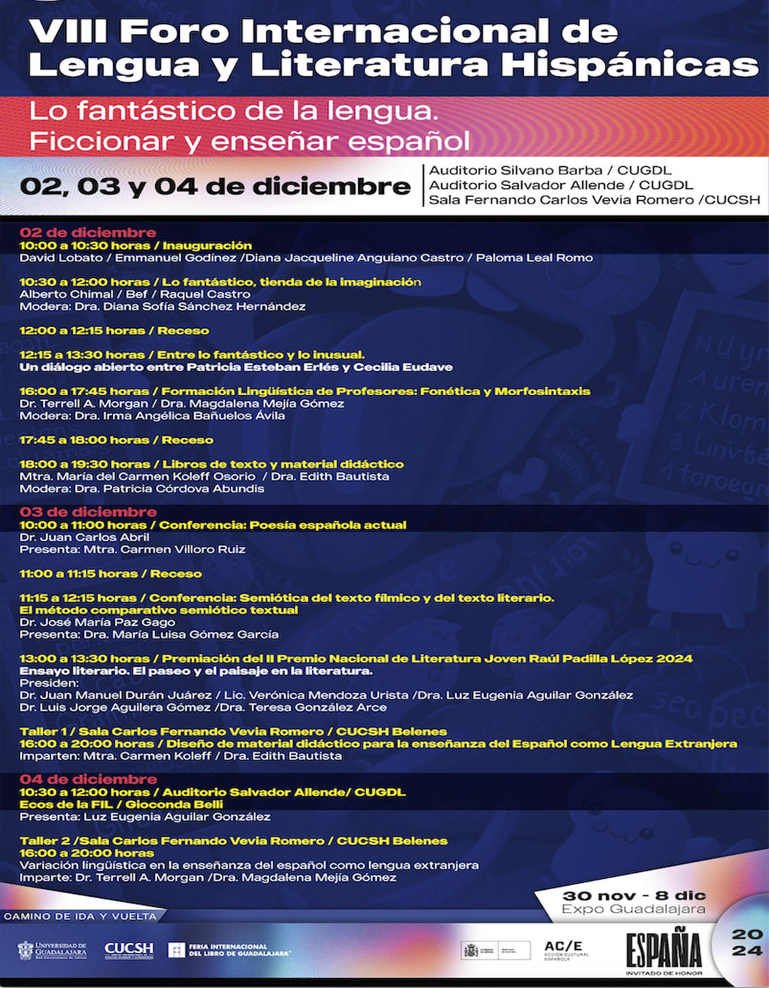 Cartel del VIII Foro Internacional de Lengua y Literatura Hispánicas