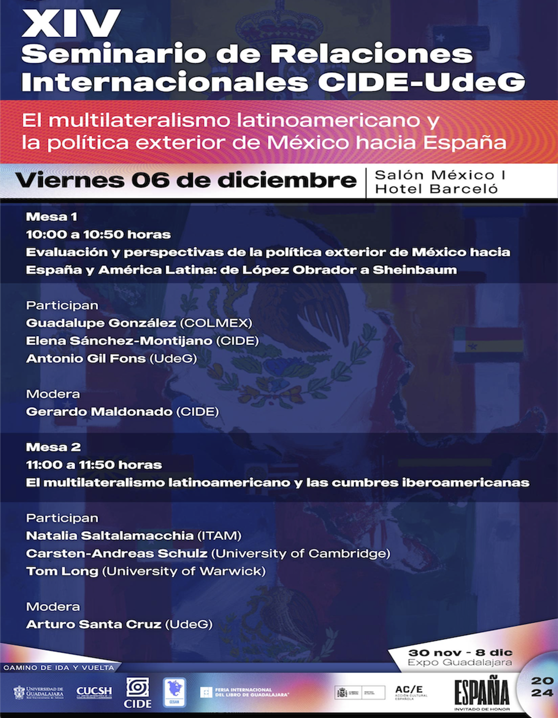 Cartel del XIV Seminario de Relaciones Internacionales CIDE-UdeG