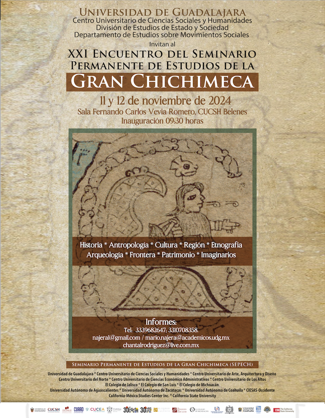 Cartel del XX Encuentro del Seminario Permanente de Estudios de la Gran Chichimeca