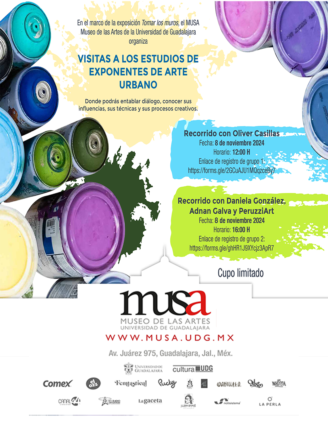 Cartel de las Visitas a los estudios de exponentes de arte urbano