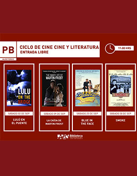 Cartel del Ciclo de cine y literatura. Proyección de la cinta: La caída de Martin Frost
