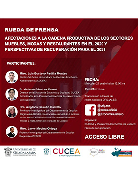 Rueda de prensa: Afectaciones a la cadena productiva de los sectores muebles, modas y restaurantes 2020 y perspectivas de recuperación para el 2021