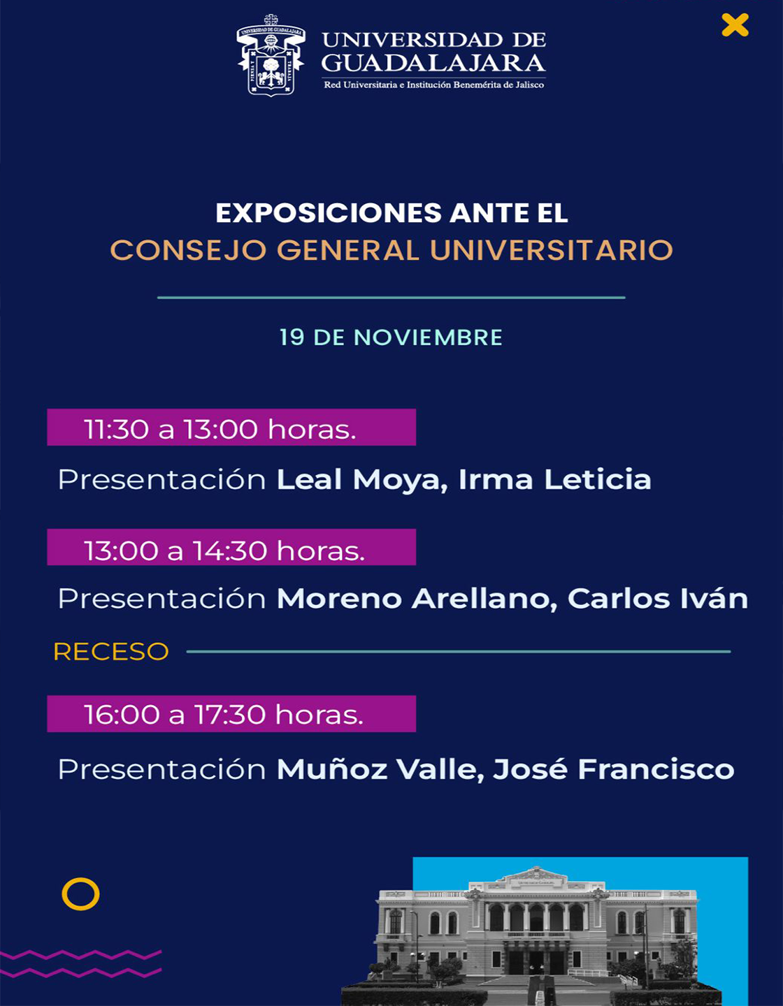 Cartel de Exposiciones ante el Consejo General Universitario