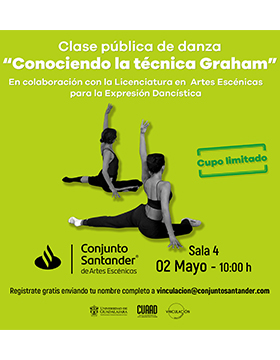 Grafico de la Clase pública de danza Conociendo la técnica Graham