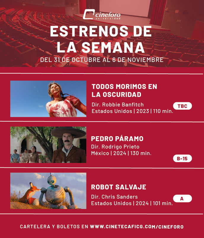 Cartel de los estrenos del Cineforo Universidad