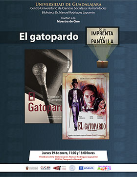 Muestra de cine: De la imprenta a la pantalla. Exhibición de la película: El gatopardo