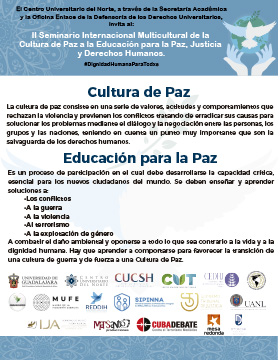 II Seminario Internacional Multicultural de la Cultura de Paz a la Educación para la Paz, Justicia y Derechos Humanos