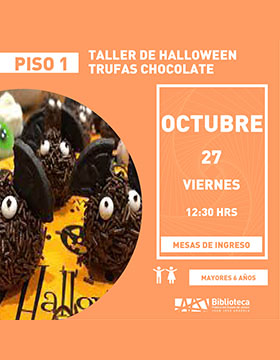 Cartel del Taller de halloween: Trufas de chocolate