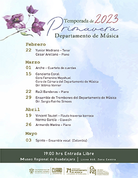 Temporada de Primavera 2023 del Departamento de Música