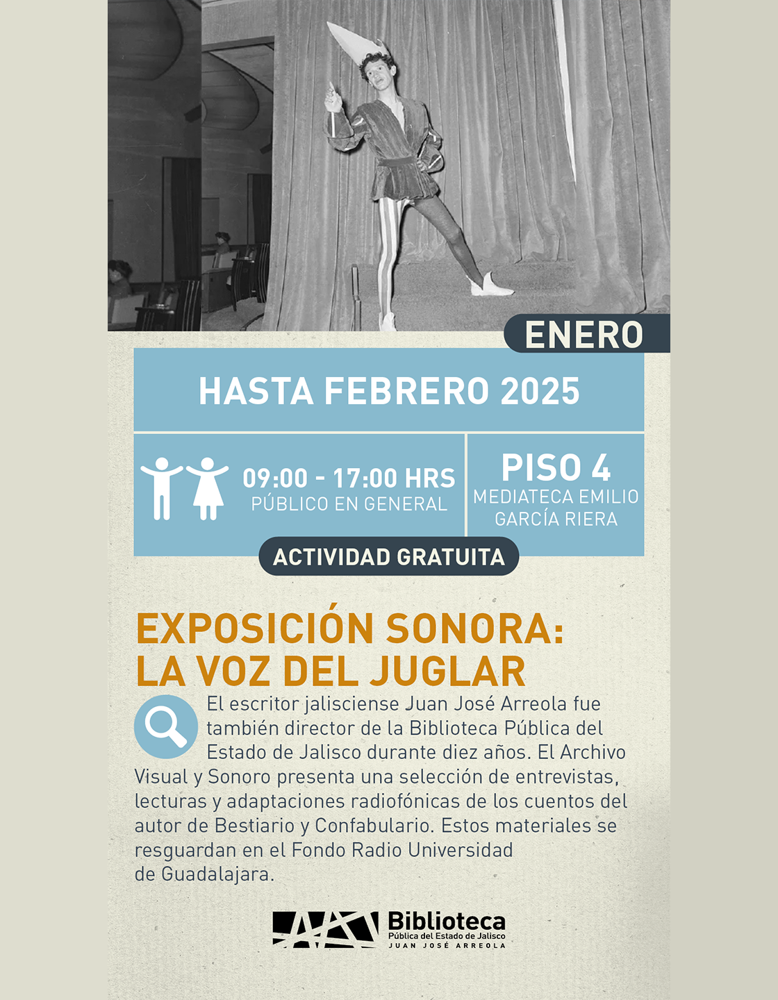 Cartel de la Exposición sonora: La voz del juglar