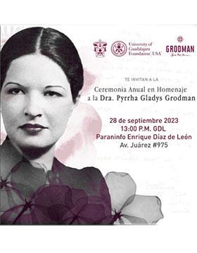 Cartel de la Ceremonia Anual en Homenaje a la Dra. Pirrha Gladys Grodman