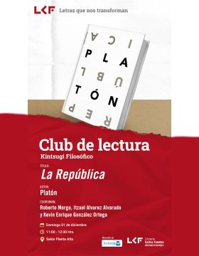 Cartel del Club de Lectura. Kintsugi Filosófico. Título: La República