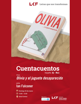 Cartel del Cuentacuentos Título Olivia y el juguete desaparecido