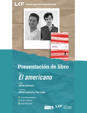 Cartel de la Presentación de libro. Título: El americano