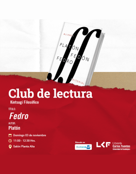 Cartel del Club de Lectura. Kintsugi Filosófico. Título: Fedro