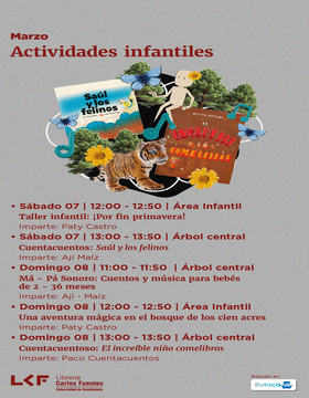 cartel de Cuentacuentos: Saúl y los felinos