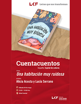 Cartel del Cuentacuentos. Título: Una habitación muy ruidosa