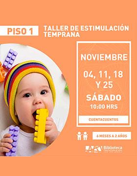 Cartel del Taller de estimulación temprana