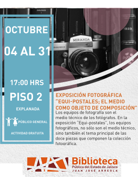 Cartel de la Exposición fotográfica: “Equi-postales: El medio como objeto de composición”