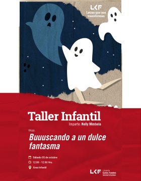 Cartel del Taller infantil. Título: Buuuscando a un dulce fantasma