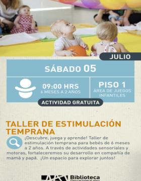 Cartel de Taller de estimulación temprana