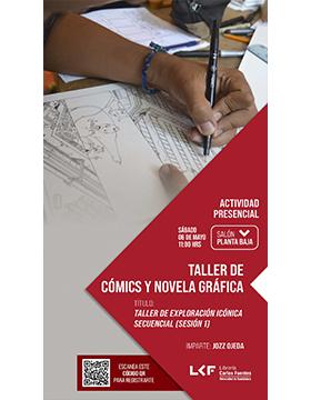 Grafico del Taller de Cómics y Novela Gráfica. Título: Taller de exploración icónica secuencial (Sesión 1).