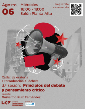 Cartel del Taller de oratoria e introducción al debate