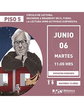 Grafico de Círculo de lectura: Recuerdo a Bradbury en el fuego. La lectura como actividad subversiva