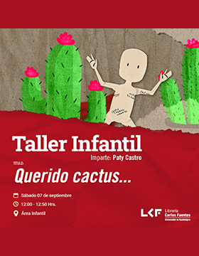 Cartel del Taller infantil.  Título: Querido cactus