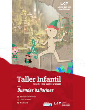 Cartel del Taller infantil. Título: Duendes bailarines