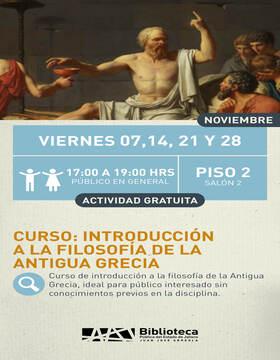 Cartel del Curso: Introducción a la filosofía de la antigua Grecia  Cartel del Curso: Introducción a la filosofía de la antigua Grecia