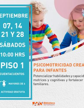 Cartel de Psicomotrocidad creativa para infantes