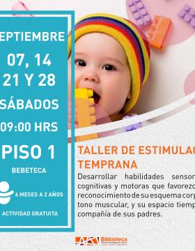 Cartel del Taller de estimulación temprana