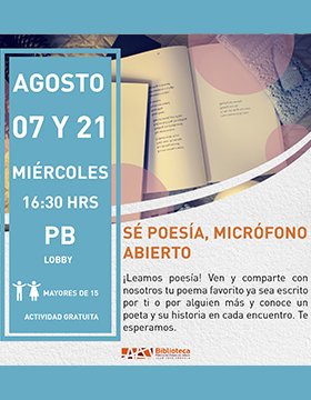 Cartel de Poesía a micrófono abierto