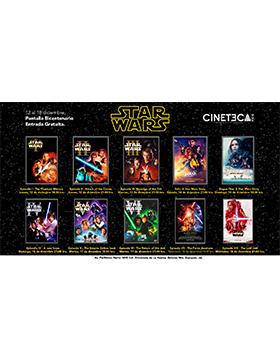 Ciclo de cine: Star wars a llevarse a cabo del 12 al 19 de diciembre de las 18:30 a las 21:00 horas.