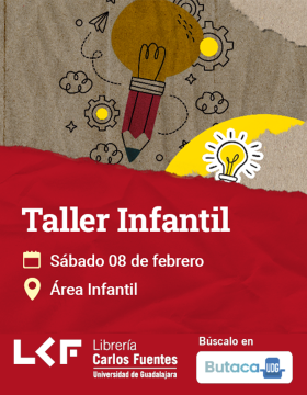 Cartel del Taller infantil. Título: Laboratorio de ideas