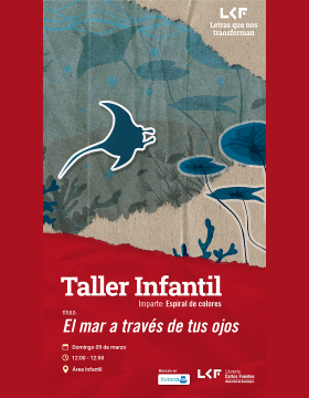 Cartel del Taller infantil  Título El mar a través de tus ojos