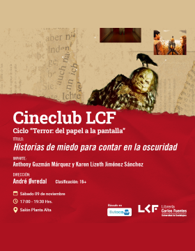 Cartel del Cineclub LCF Ciclo: "Terror: del papel a la pantalla"