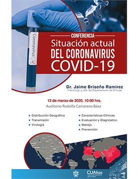 Conferencia: Situación actual del Coronavirus COVID-19 a cabo el 12 de marzo a las 10:00 horas.