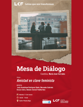 Cartel de la Mesa de diálogo Título Amistad en clave feminista