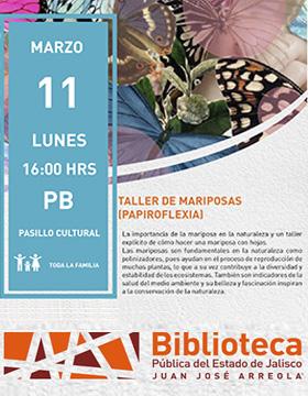 Cartel del Taller de mariposas (Papiroflexia)