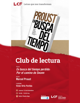 Cartel del Club de Lectura. Título: En busca del tiempo perdido: Por el camino de Swann