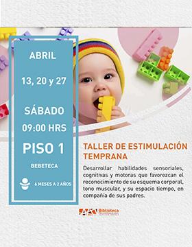 Cartel del Taller de estimulación temprana